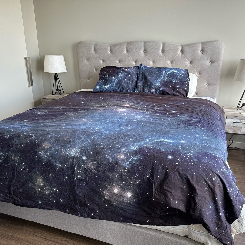 Pottery Barn Teen Galactic Space & Stars Full/Queen Duvet Cover & Pillow Shams